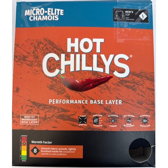 Hot Chillys Mens Micro Elite Chamois Crewneck Top Midweight Fit Base Layer Large - Picture 2 of 6
